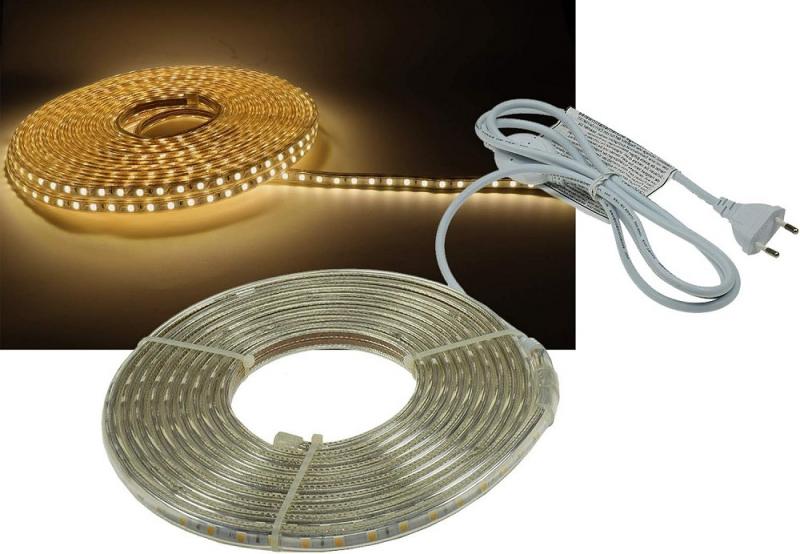 ChiliTec LED-Stripe "Ultra-Bright" 230V, 20m 600 Lumen/Meter, warmweiß IP44