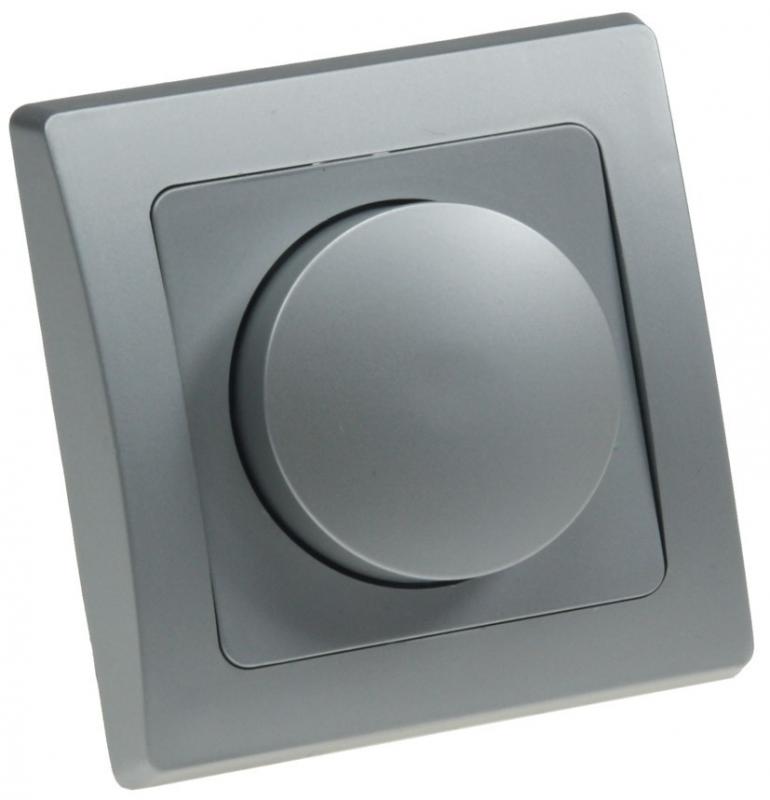 ChiliTec DELPHI 21660 LED-Dimmer 3–60 W, 250 V, Silber, Unterputz, 2-Draht