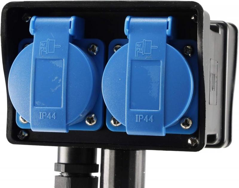 ChiliTec Gartensteckdose mit Erdspieß, 4-fach IP44, 10m Kabel