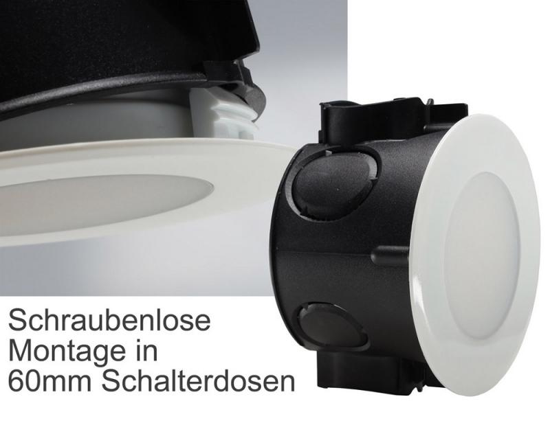 ChiliTec LED-Einbauleuchte "EBL-HV65w", weiß 230V, 2W, 2900K, 230lm, warmweiß