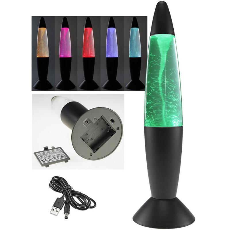 LED Dekoleuchte TORNADO, 37cm Farbwechsel, 5V/ Batterie, Schwarz