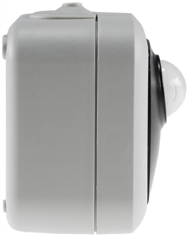 ChiliTec Feuchtraum PIR Bewegungsmelder, IP54 250V~, 2-500W, inkl. AP-Rahmen, grau