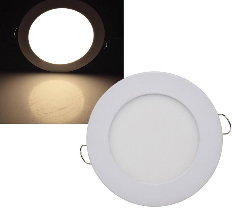 ChiliTec LED Licht-Panel "QCP-12R", Ø 12cm 230V, 6W, 503 Lumen, 2900K / warmweiß