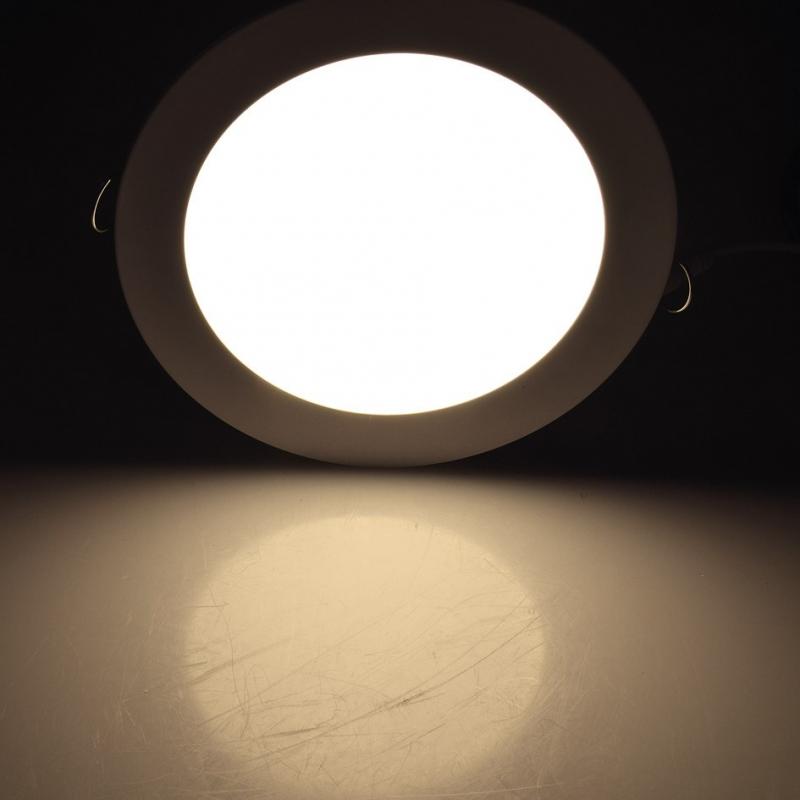 ChiliTec LED Licht-Panel "QCP-12R", Ø 12cm 230V, 6W, 503 Lumen, 2900K / warmweiß
