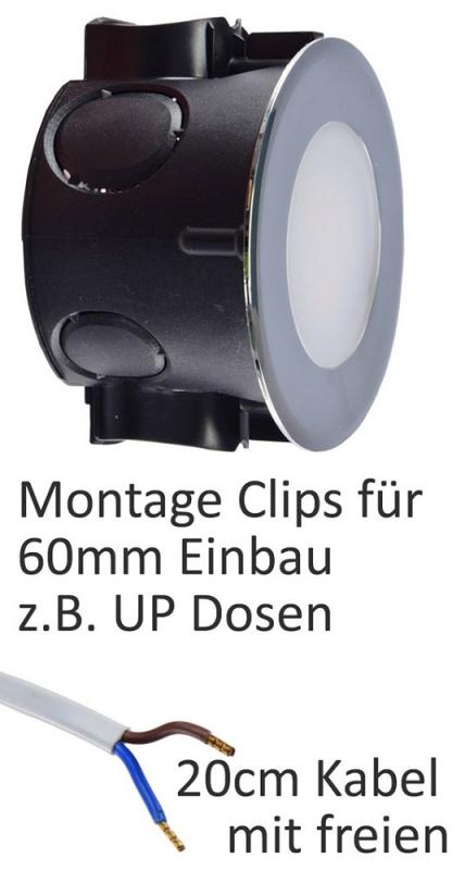ChiliTec LED-Einbauleuchte "EBL-HV65si", silber 230V, 2W, 4000K, 150lm, neutralweiß