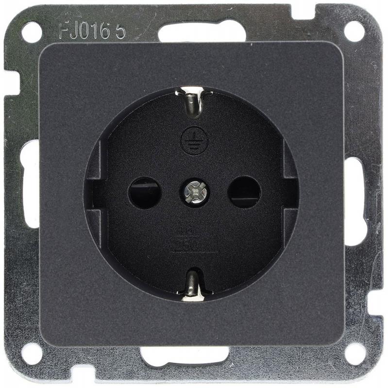 ChiliTec MILOS Schutzkontakt-Steckdose Anthrazit 250 V 16 A ohne Rahmen – 23036