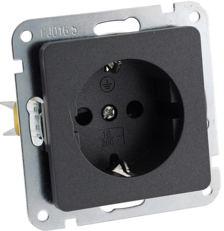 ChiliTec MILOS Schutzkontakt-Steckdose Anthrazit 250 V 16 A ohne Rahmen – 23036