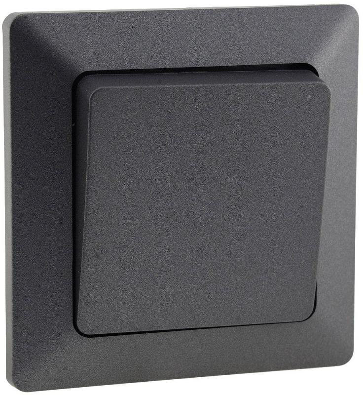 ChiliTec MILOS Kreuzschalter Anthrazit 250 V 10 A inkl. Rahmen – 23040