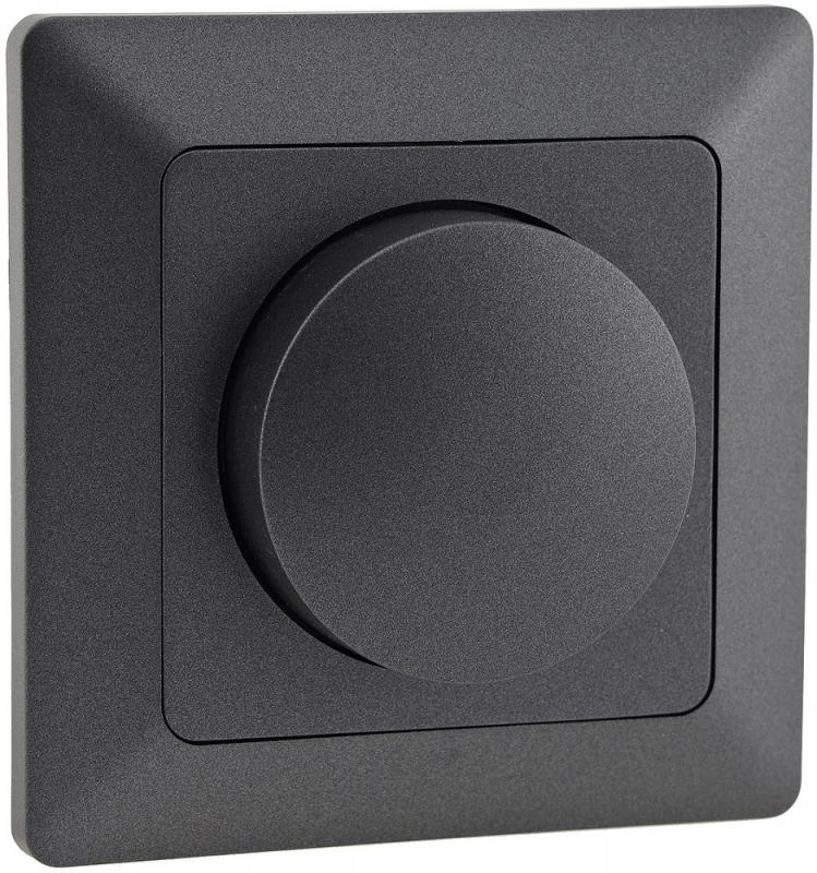 ChiliTec MILOS LED-Dimmer Phasenanschnitt Anthrazit 3–60 W inkl. Rahmen – 23045