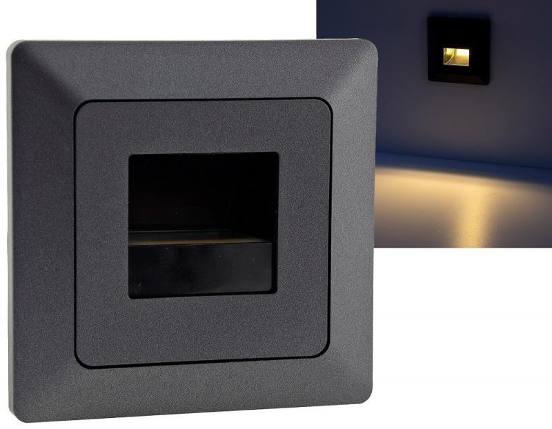 ChiliTec MILOS LED-Einbauleuchte COB Anthrazit 1,5 W 3000 K 110 lm 80 × 80 mm – 23048