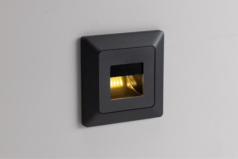 ChiliTec MILOS LED-Einbauleuchte COB Anthrazit 1,5 W 3000 K 110 lm 80 × 80 mm – 23048