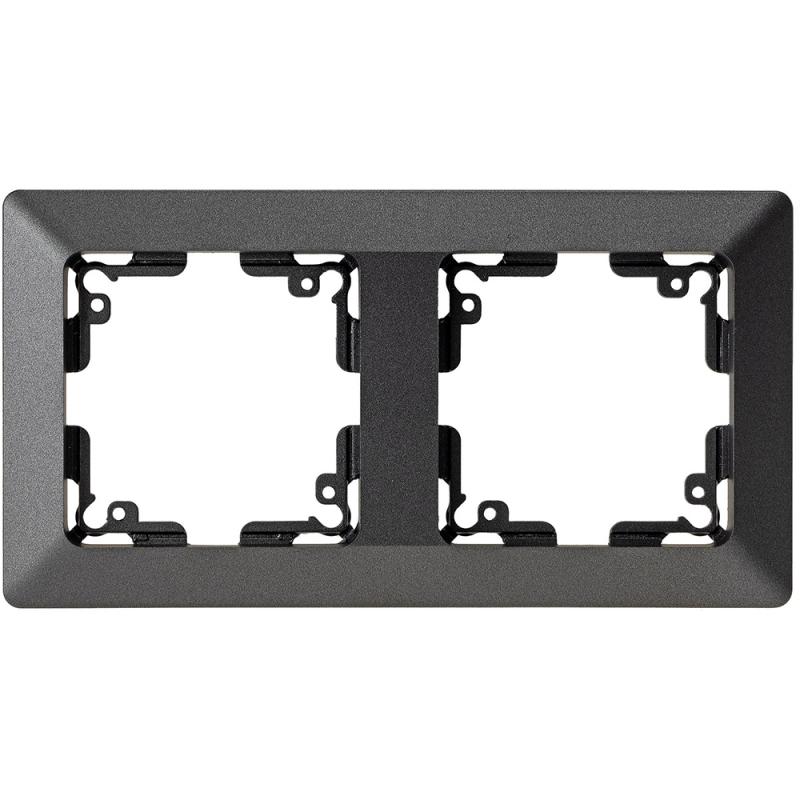 ChiliTec MILOS 2-fach Abdeckrahmen Anthrazit 150 × 80 mm