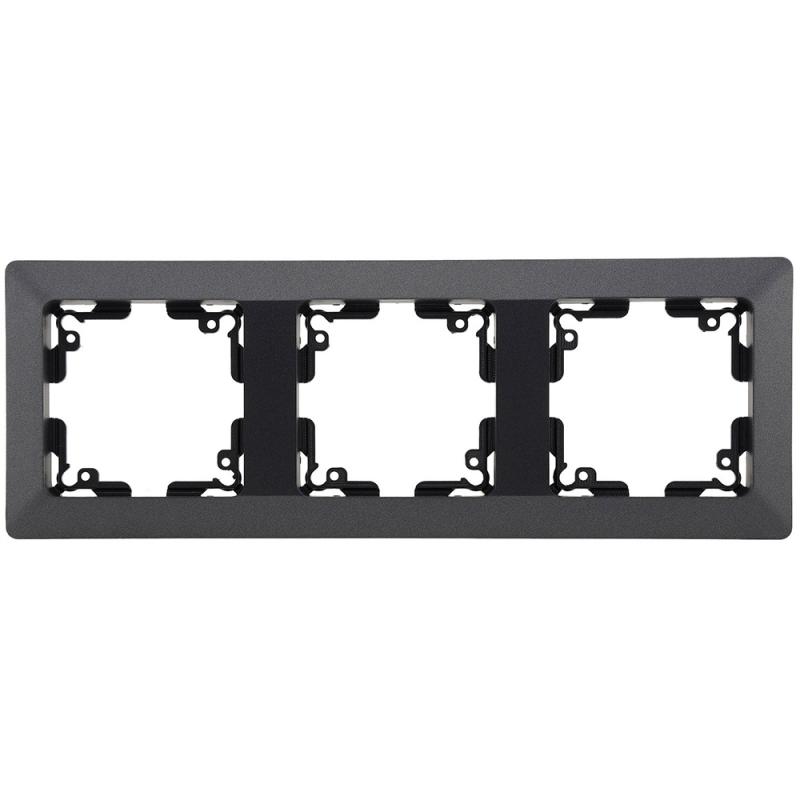 ChiliTec MILOS 3-fach Abdeckrahmen Anthrazit 224 × 80 mm – 23053