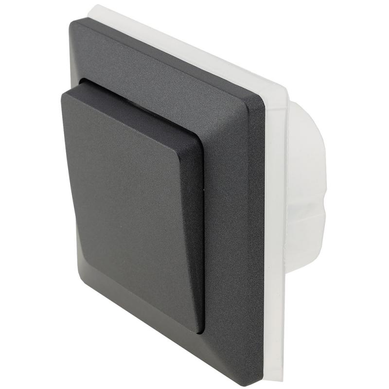 ChiliTec MILOS Wechselschalter Anthrazit 250 V 10 A inkl. Rahmen – 23746