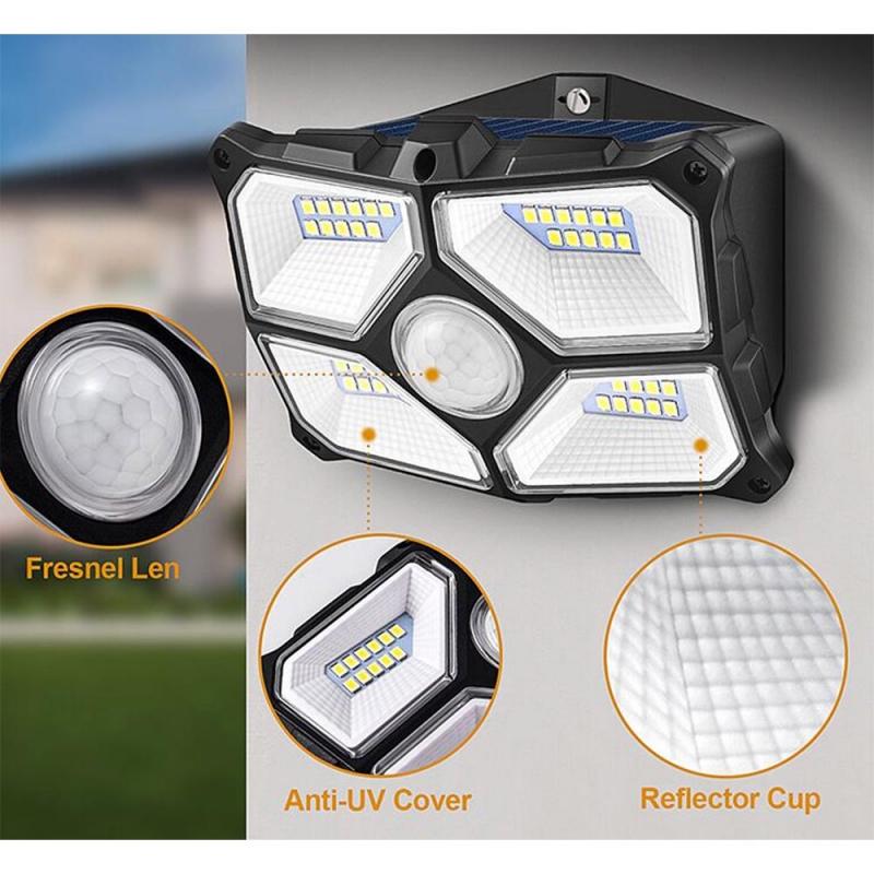 ChiliTec LED Solar Wandleuchte "SWL 722" PIR Bewegungsmelder, 72 LEDs, IP65