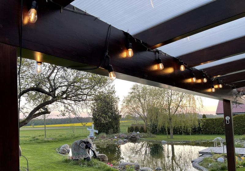ChiliTec Biergarten-Lichterkette "CT-BGL 10Solar" 2m + 4,5m, 10x Filament Led Lampe, IP44