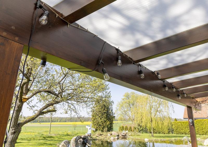 ChiliTec Biergarten-Lichterkette "CT-BGL 10Solar" 2m + 4,5m, 10x Filament Led Lampe, IP44