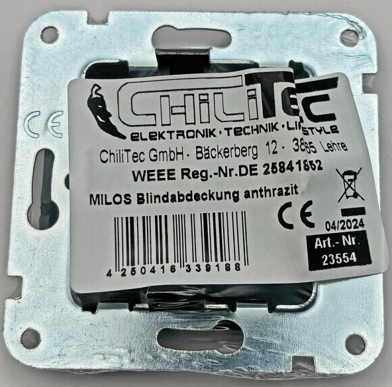 ChiliTec MILOS Blindabdeckung Blende Anthrazit – 23554