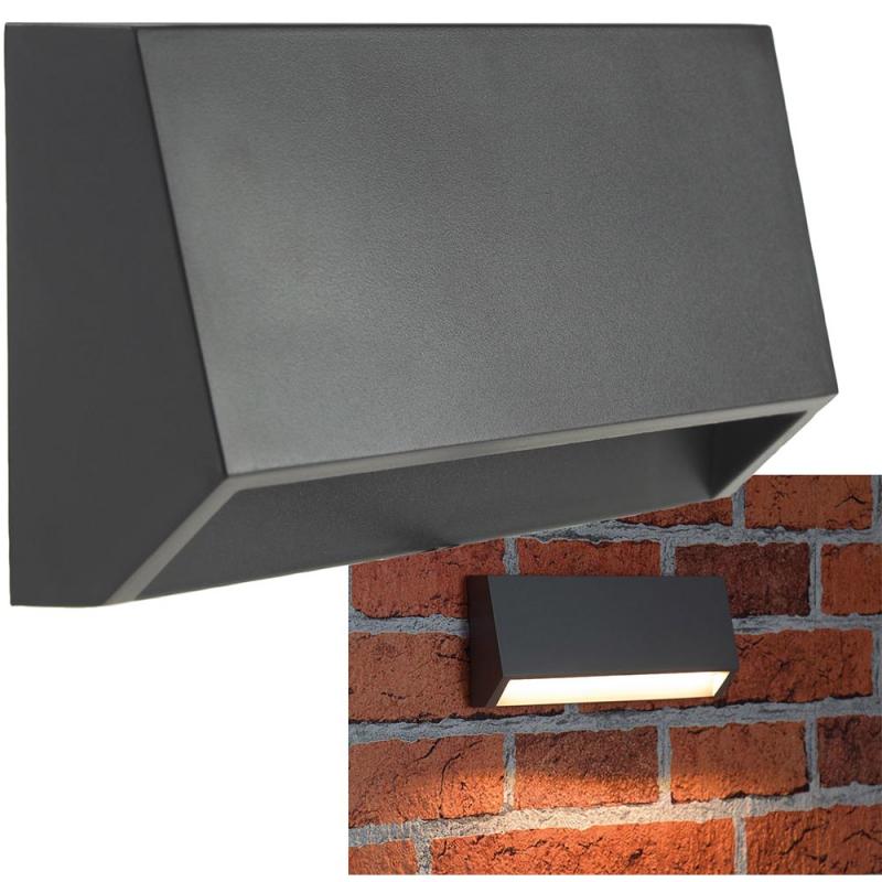 ChiliTec LED Wandleuchte "KWL-158", Anthrazit IP65, 3W, 172Lm, Kunststoff, warmweiß