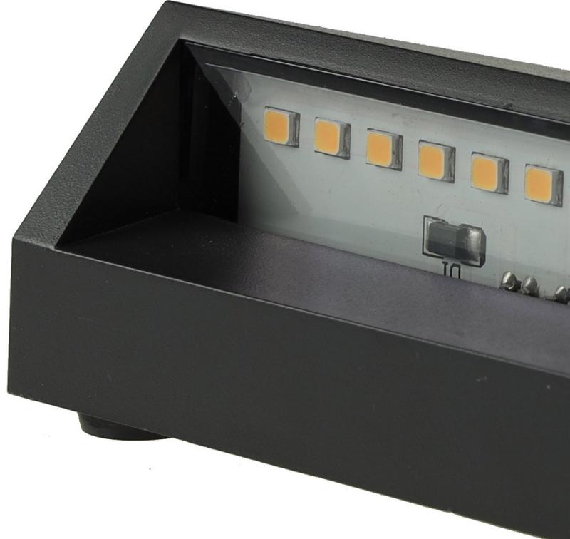ChiliTec LED Wandleuchte "KWL-158", Anthrazit IP65, 3W, 172Lm, Kunststoff, warmweiß