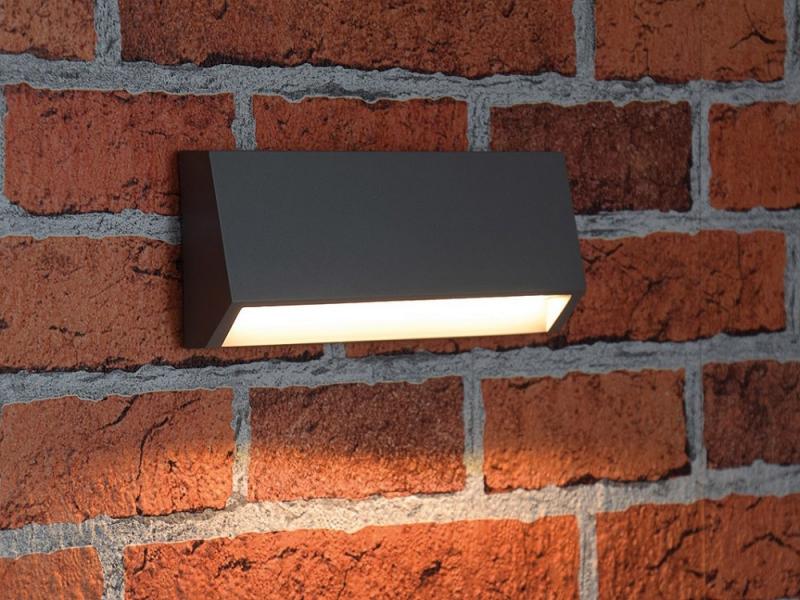 ChiliTec LED Wandleuchte "KWL-158", Anthrazit IP65, 3W, 172Lm, Kunststoff, warmweiß