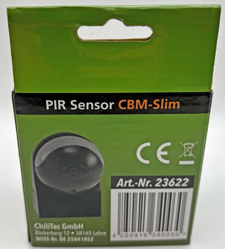 ChiliTec Aufputz Bewegungsmelder "CBM-Slim" 180° LED geeignet, IP44, 1-800W, anthrazit