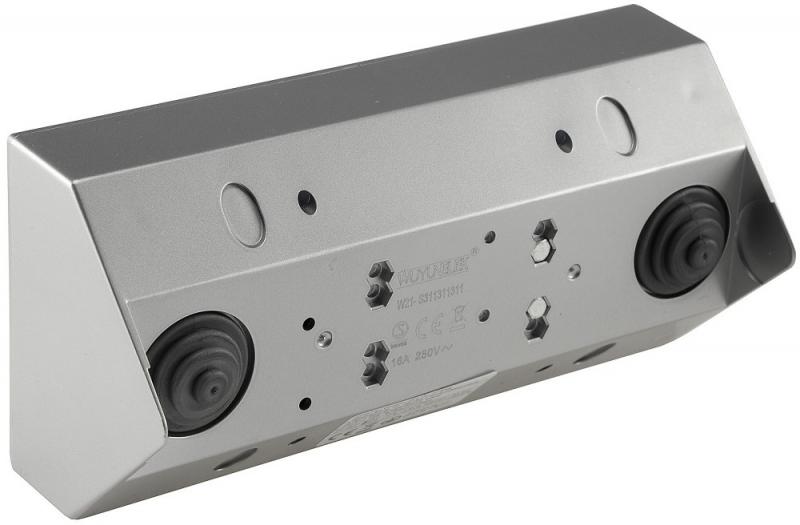 ChiliTec 3-fach Steckdosenblock Silber 250 V 16 A 3600 W Aufbaumontage – 23632