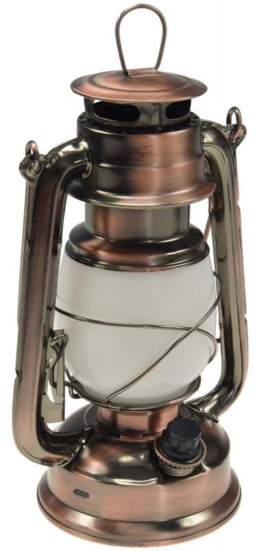 ChiliTec LED Akku Camping Laterne "CT-Copper Pro" ØxH 12x23,5cm, USB-C, warmweiß, dimmbar
