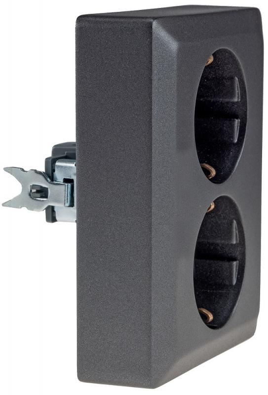 ChiliTec MILOS Schutzkontakt-Steckdose 2-fach Anthrazit 250 V 16 A 1-fach UP – 23718