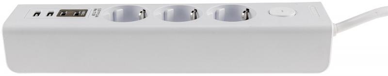 ChiliTec Steckdosenleiste mit Ladebuchsen für USB USB-A /USB-C,3-fach, weiß, 1,5m Kabel