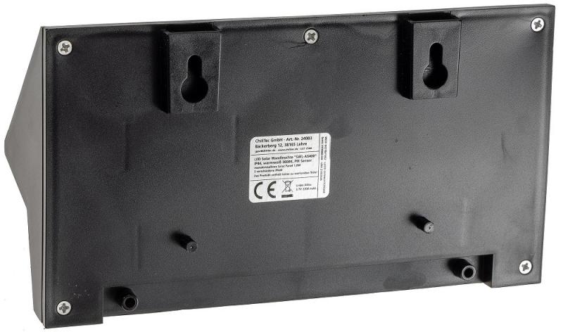 ChiliTec LED Solar Wandleuchte "SWL-AS400" IP44, warmweiß 3000K, PIR Sensor