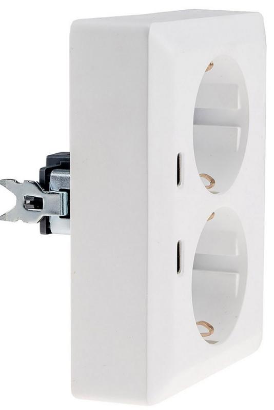 ChiliTec MILOS CT24013 2-fach Schutzkontakt-Steckdose mit 2x USB-C PD, Weiß matt, 250 V/16 A, Unterputz