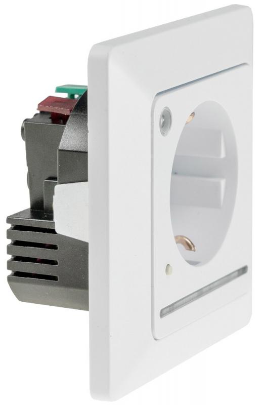 ChiliTec MILOS Schutzkontakt-Steckdose mit LED-Nachtlicht und Lichtsensor 16 A Weiß matt