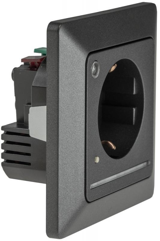 ChiliTec MILOS Schutzkontakt-Steckdose mit LED Lichtsensor Anthrazit 250 V 16 A – 24085