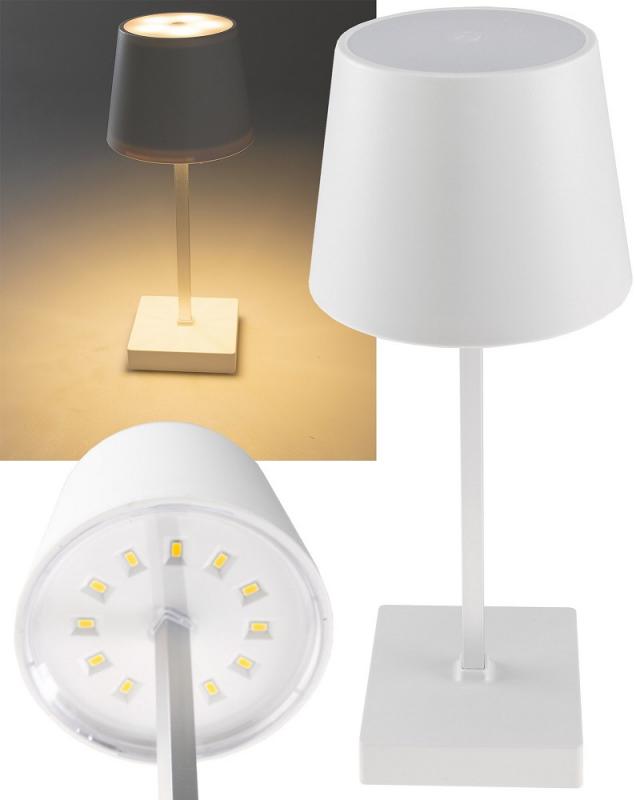 ChiliTec LED Akku Tischleuchte 26cm, dimmbar USB-C, 160Lumen, 1200mAh, 3000k, Weiß