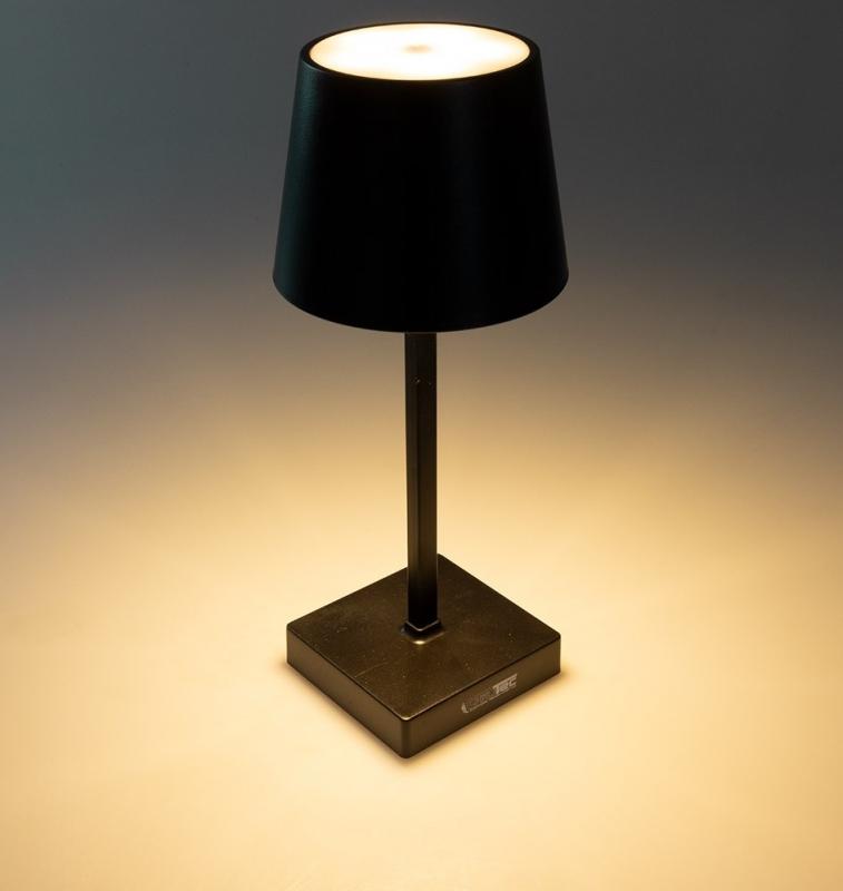 ChiliTec LED Akku Tischleuchte 26cm, dimmbar USB-C, 160Lumen, 1200mAh, 3000k, schwarz