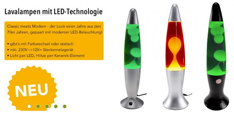 ChiliTec Lavalampe "CTL Funky LED" 40cm RGB Wasser & Wachs: Klar, Body: schwarz