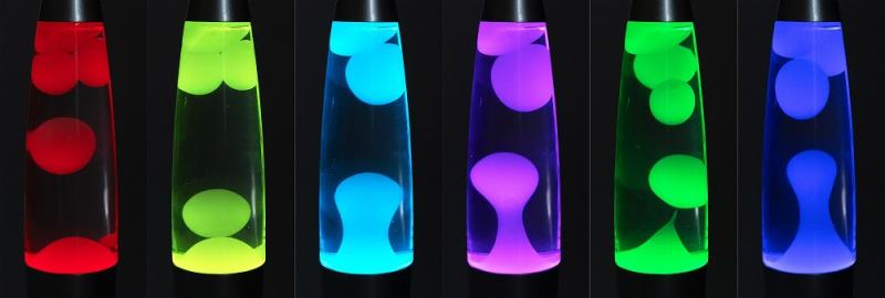 ChiliTec Lavalampe "CTL Funky-Si LED" 34cm RGB Wasser & Wachs: Klar, Body: Silber