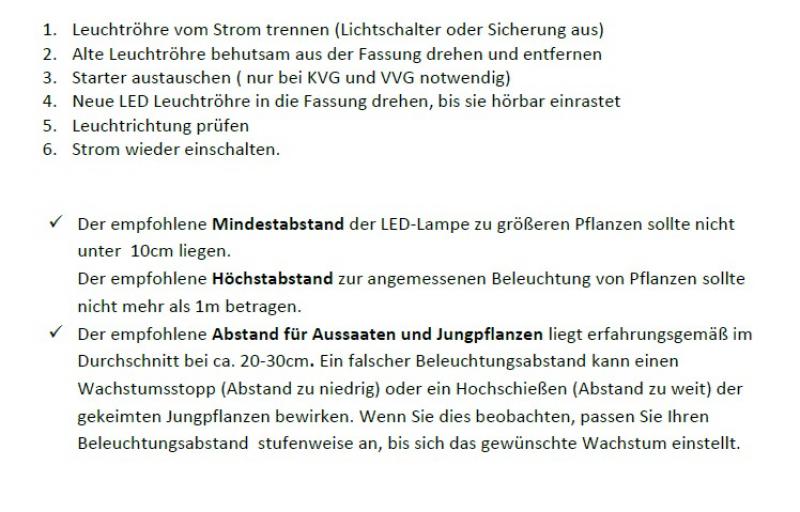 NEUSIUS PFLANZENLICHT -  120cm LED Pflanzenlicht Röhre | 16W T8 Vollspektrum (inkl. Starter)