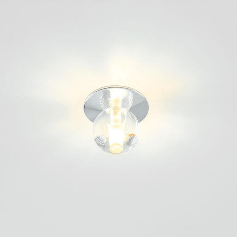 EVN Deckeneinbau rund chrom / Glaskugel IP20 G4 12V EinbauØ58