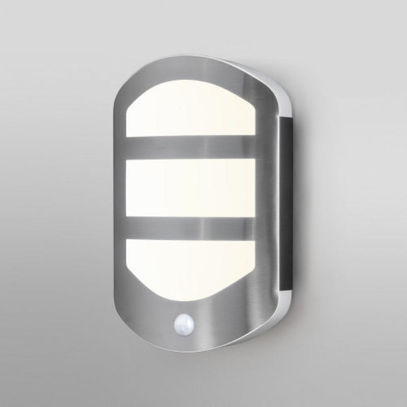 OSRAM  ENDURA Style Plate WALL Sensor Wandleuchte 12,5W Warmweiß in moderner Edelstahloptik mit Sensor und indirektem Licht, für Eingangsbeleuchtung und Fassaden