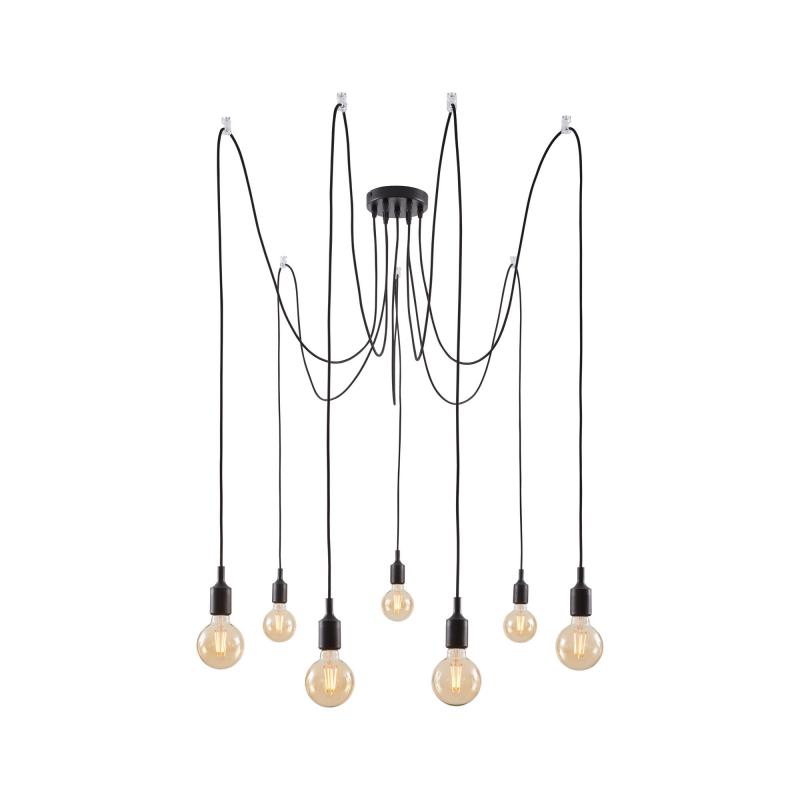 Paulmann 50390 Neordic Ketil Pendelleuchte max.7x20W E27 Schwarz 230V Silikon/Metall