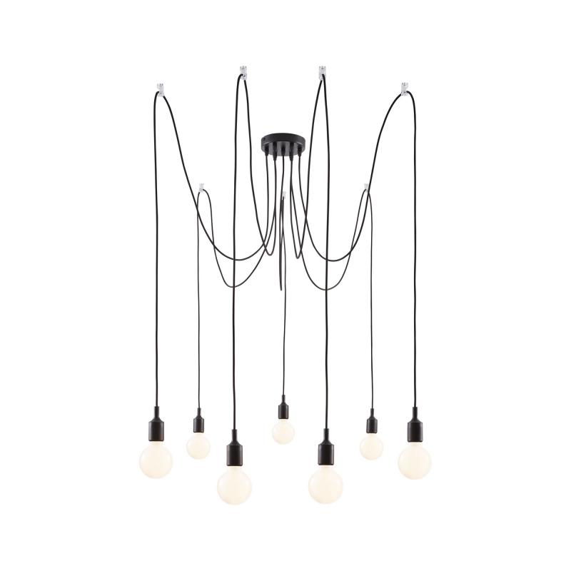 Paulmann 50390 Neordic Ketil Pendelleuchte max.7x20W E27 Schwarz 230V Silikon/Metall