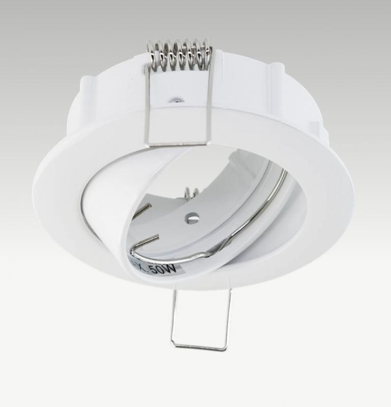EVN 515001 Schwenkbare Deckeneinbauleuchte ohne Fassung Weiß 12 V schwenkbar 40° Einbaudurchmesser 75 mm