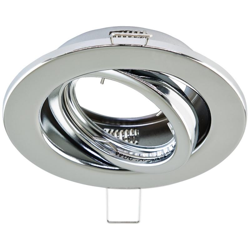 EVN 517011 schwenkbare Deckeneinbauleuchte ohne Fassung, ohne Leuchtmittel, Chrom, 25°, Einbaudurchmesser 80 mm