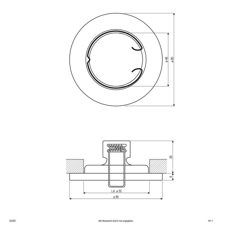 EVN Decken-Einbaustrahler für GU10 Leuchtmittel rund weiß IP20 EinbauØ55