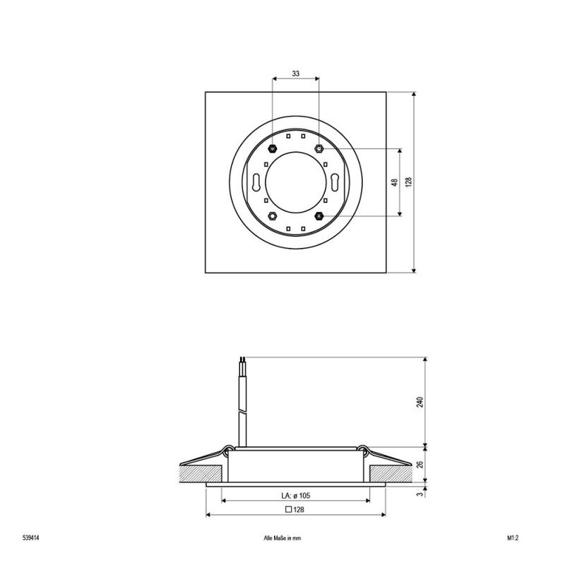 EVN Decken-Einbaustrahler für GX53  Leuchtmittel Aluminium satiniert IP20 dimmbar EinbauØ105