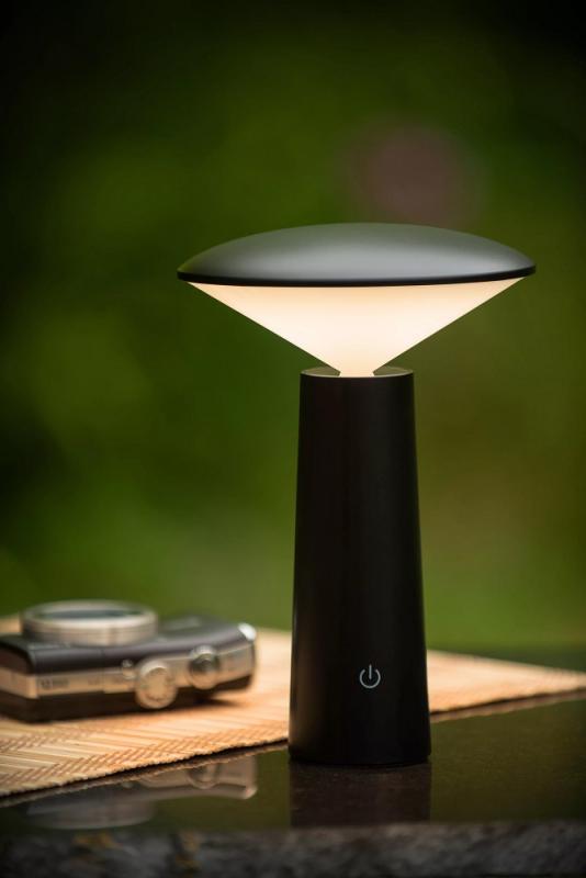 Lucide JIVE – wiederaufladbare LED Tischlampe CCT IP44 für Innen & Außen in Schwarz