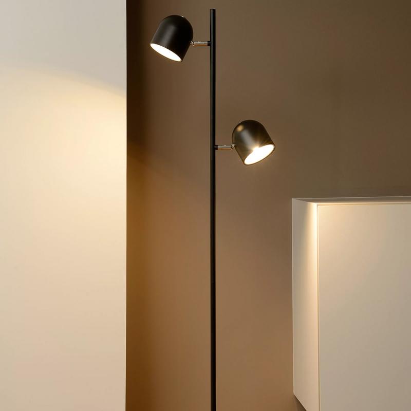Lucide SKANSKA LED Stehlampe 2x5W 3000K 3-StepDim Schwarz Metall
