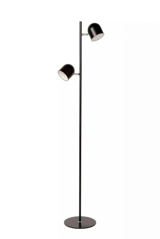 Lucide SKANSKA LED Stehlampe 2x5W 3000K 3-StepDim Schwarz Metall